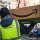 Stock photo of Amazon delivery worker